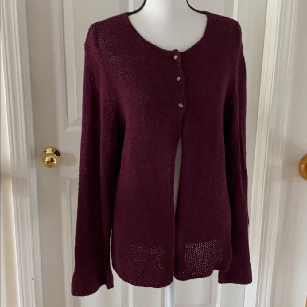 05:11 - J.Jill Silk & Cotton 1/2 button down Cardigan - Picture 2 of 11